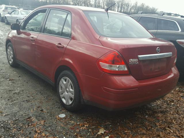 3N1BC1AP8BL469010 - 2011 NISSAN VERSA S RED photo 3