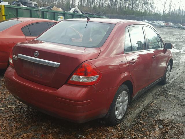 3N1BC1AP8BL469010 - 2011 NISSAN VERSA S RED photo 4