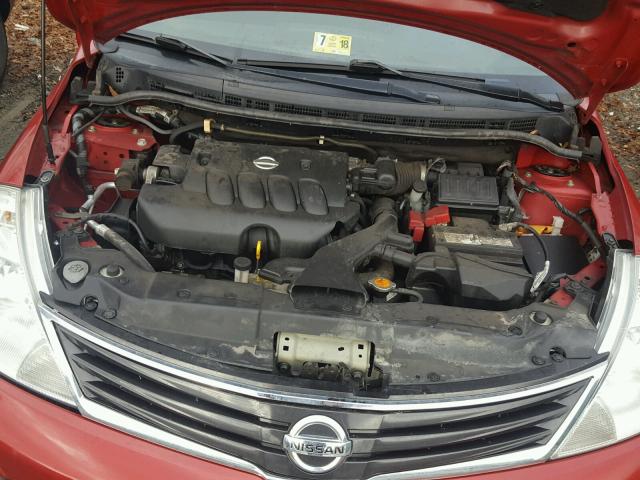 3N1BC1AP8BL469010 - 2011 NISSAN VERSA S RED photo 7