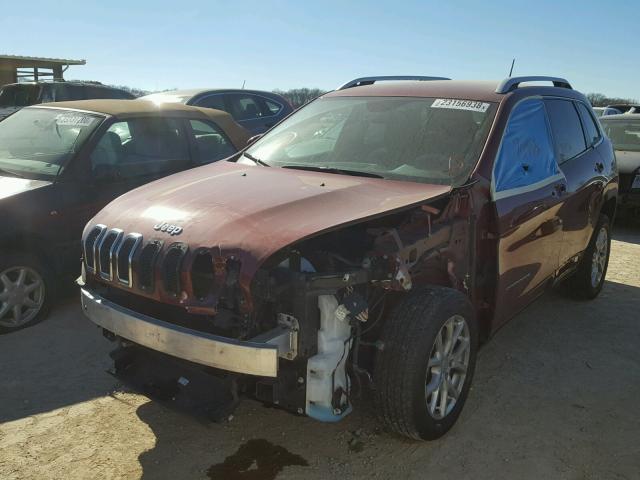 1C4PJLCS1EW105919 - 2014 JEEP CHEROKEE L BURGUNDY photo 2