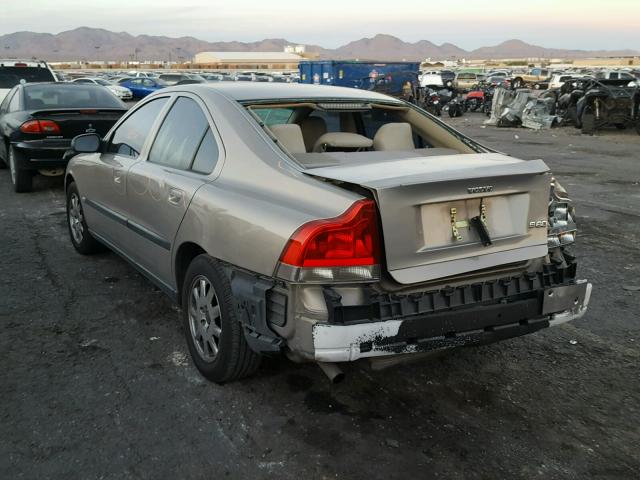 YV1RS61R022163122 - 2002 VOLVO S60 TAN photo 3