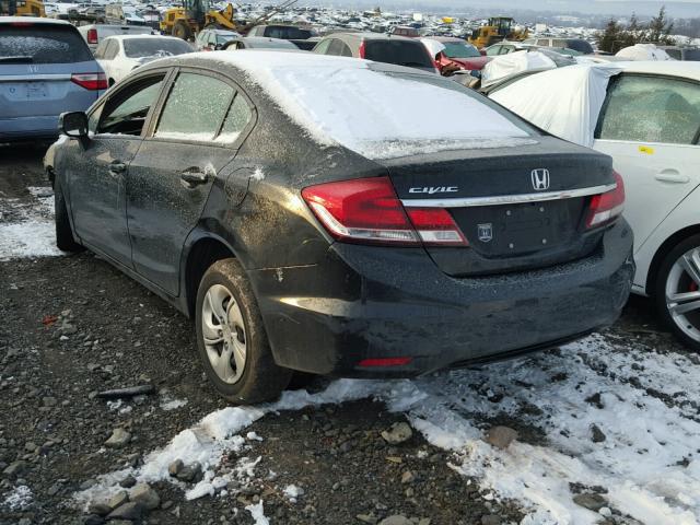 2HGFB2F57DH598996 - 2013 HONDA CIVIC LX BLACK photo 3