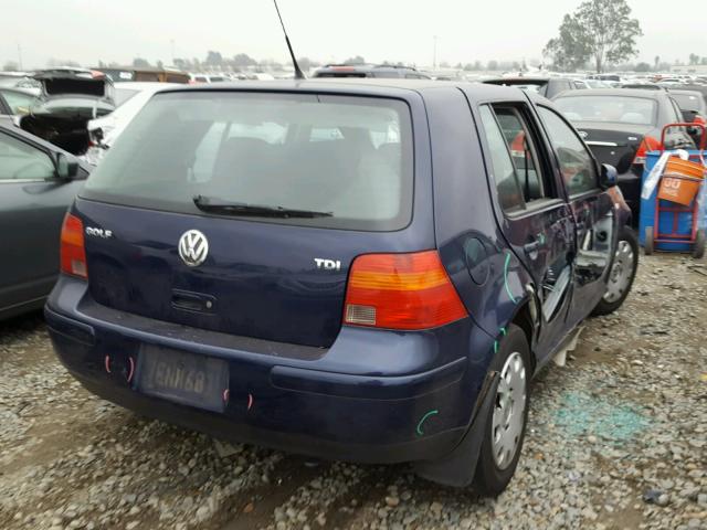 9BWFR61J544040329 - 2004 VOLKSWAGEN GOLF GL TD BLUE photo 4