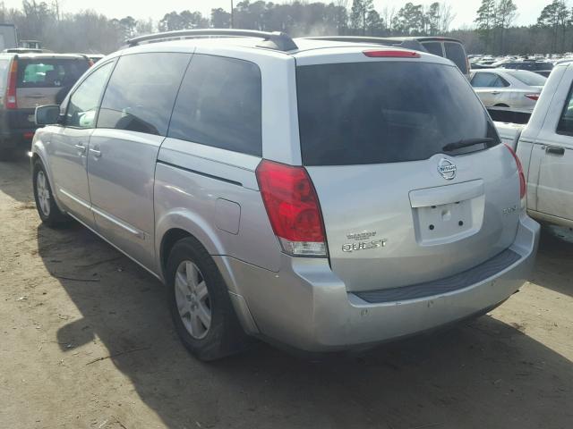 5N1BV28UX4N344792 - 2004 NISSAN QUEST S SILVER photo 3