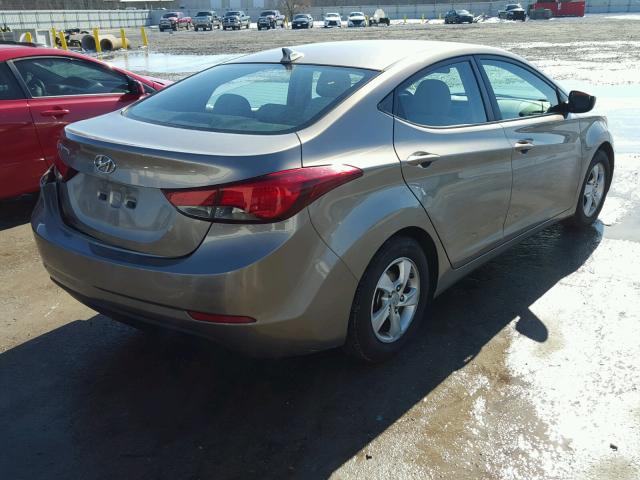 5NPDH4AE9EH471831 - 2014 HYUNDAI ELANTRA SE TAN photo 4