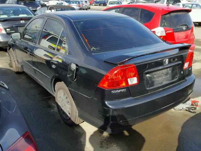 JHMES16555S007321 - 2005 HONDA CIVIC LX BLACK photo 3