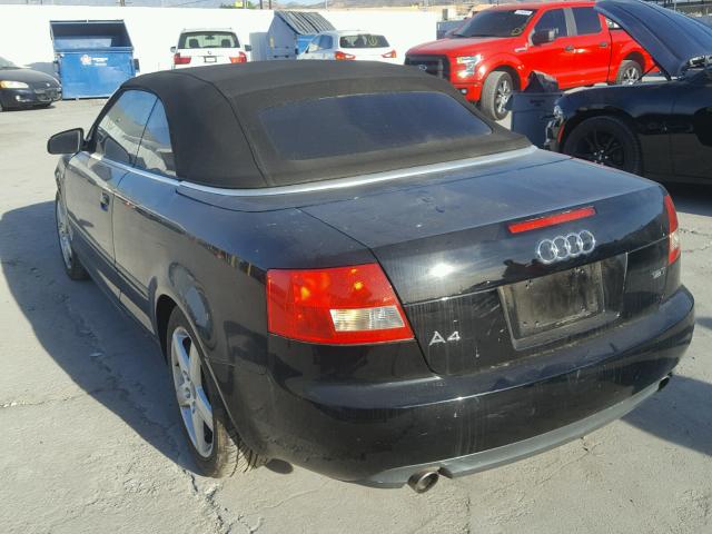 WAUAC48H14K007897 - 2004 AUDI A4 1.8 CAB BLACK photo 3