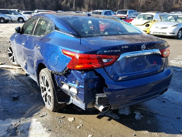 1N4AA6AP8HC439916 - 2017 NISSAN MAXIMA 3.5 BLUE photo 3