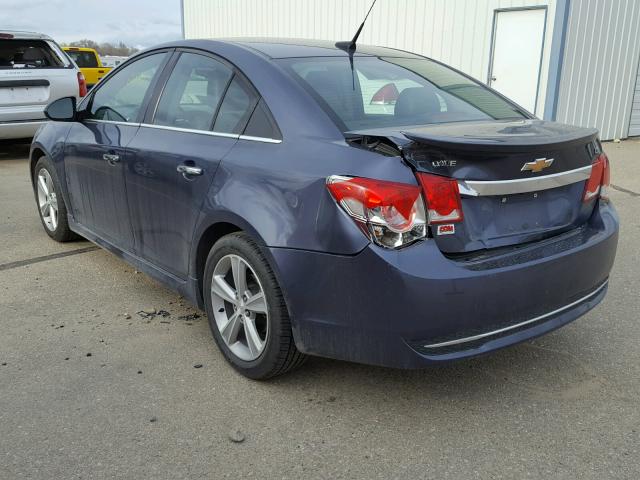 1G1PE5SB4D7292379 - 2013 CHEVROLET CRUZE LT BLUE photo 3