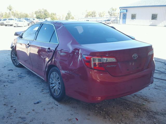 4T1BF1FK5CU621703 - 2012 TOYOTA CAMRY BASE RED photo 3