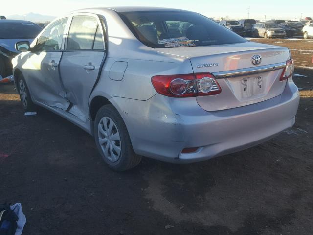 5YFBU4EE3DP190087 - 2013 TOYOTA COROLLA BA SILVER photo 3