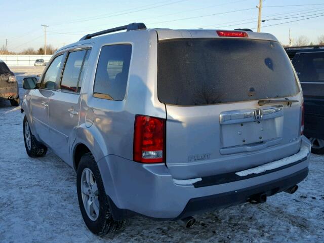 5FNYF4H58BB091113 - 2011 HONDA PILOT EXL SILVER photo 3