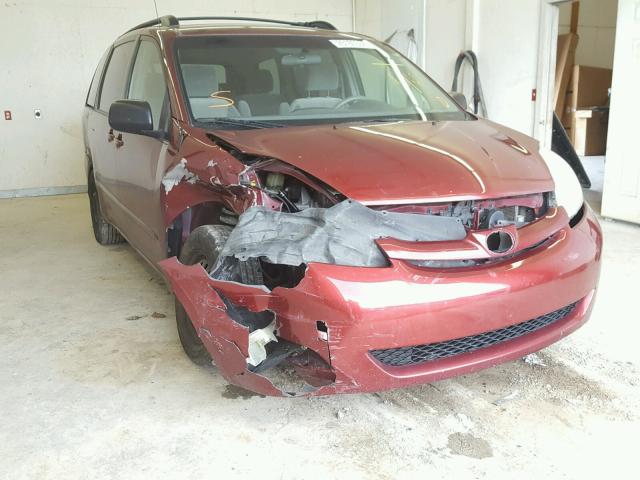 5TDZK23CX8S163105 - 2008 TOYOTA SIENNA CE MAROON photo 1