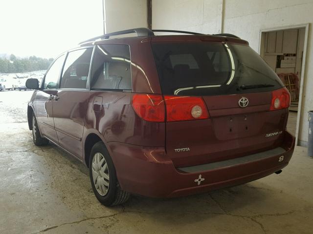 5TDZK23CX8S163105 - 2008 TOYOTA SIENNA CE MAROON photo 3