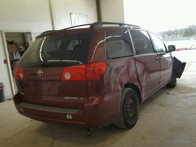 5TDZK23CX8S163105 - 2008 TOYOTA SIENNA CE MAROON photo 4