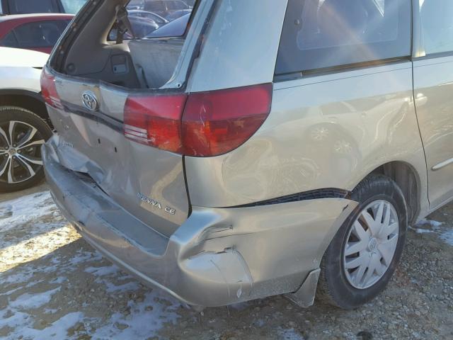 5TDZA23C65S282963 - 2005 TOYOTA SIENNA CE GOLD photo 9