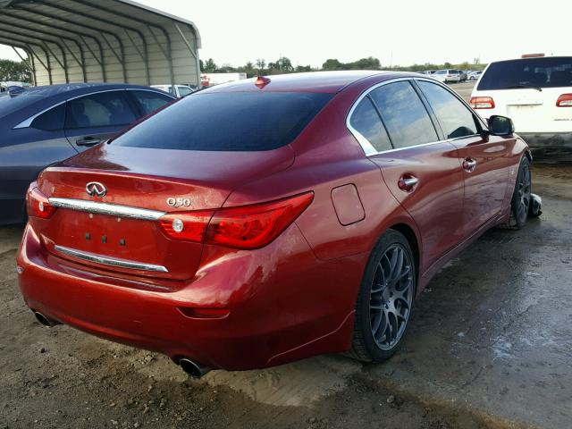 JN1BV7AP0EM691340 - 2014 INFINITI Q50 BASE RED photo 4