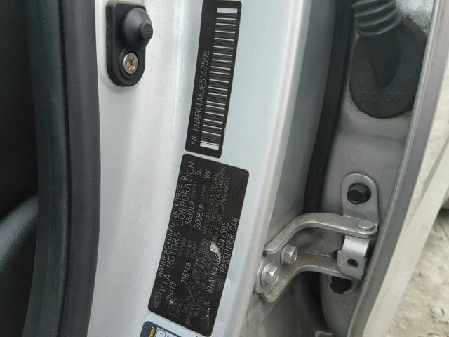 KNAFK4A63E5147595 - 2014 KIA FORTE LX 银色 照片 10