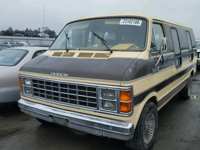 2B6HB23TXFK261534 - 1985 DODGE RAM VAN B2 BROWN photo 2