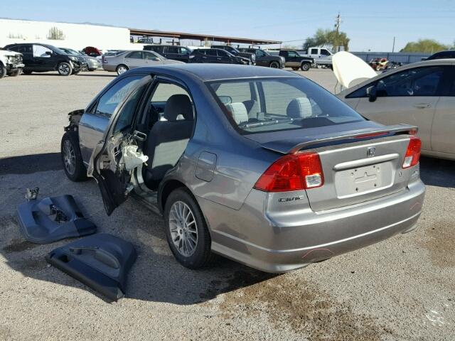 2HGES16515H595504 - 2005 HONDA CIVIC LX CHARCOAL photo 3