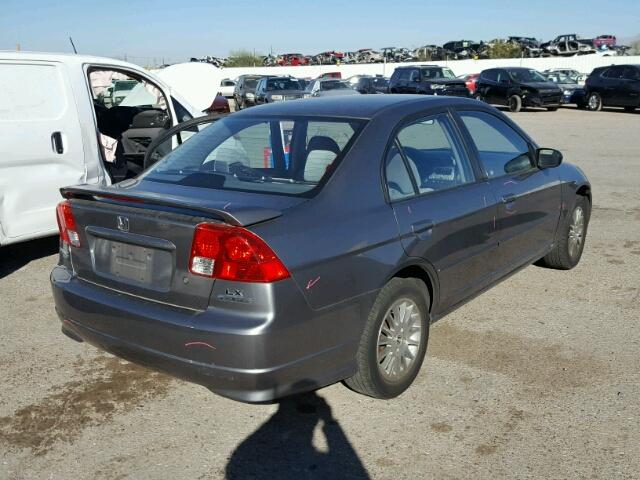 2HGES16515H595504 - 2005 HONDA CIVIC LX CHARCOAL photo 4