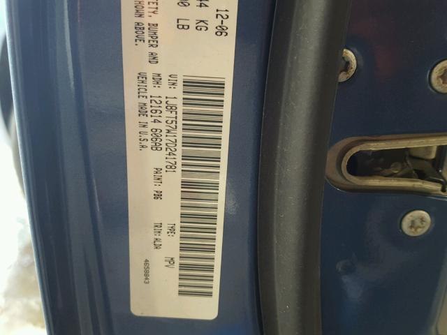 1J8FT57W17D241781 - 2007 JEEP COMPASS LI BLUE photo 10