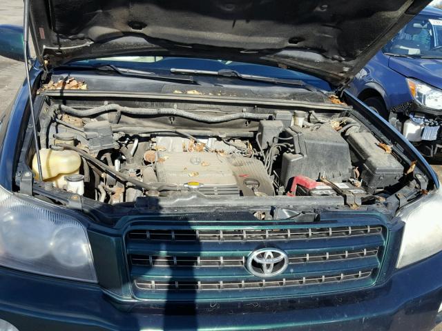 JTEHF21A110020727 - 2001 TOYOTA HIGHLANDER GREEN photo 7