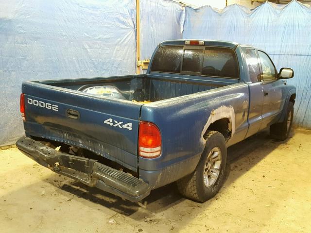 1B7GG32N12S582671 - 2002 DODGE DAKOTA SPO BLUE photo 4