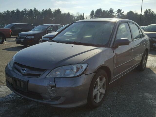 2HGES26754H634875 - 2004 HONDA CIVIC EX GRAY photo 2