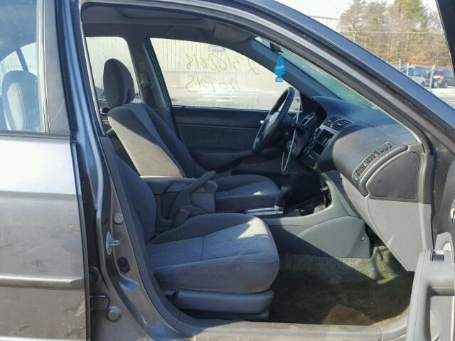 2HGES26754H634875 - 2004 HONDA CIVIC EX GRAY photo 5