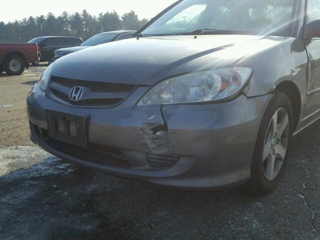 2HGES26754H634875 - 2004 HONDA CIVIC EX GRAY photo 9