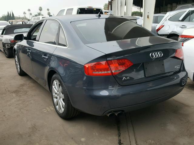 WAUFFAFL3BN026661 - 2011 AUDI A4 PREMIUM BLUE photo 3