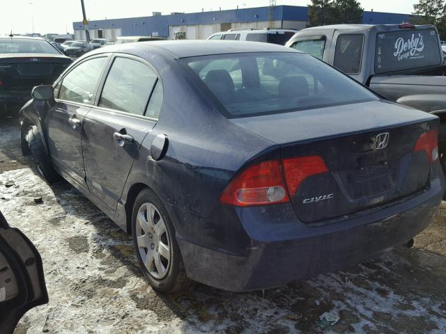 1HGFA15517L133183 - 2007 HONDA CIVIC LX BLUE photo 3