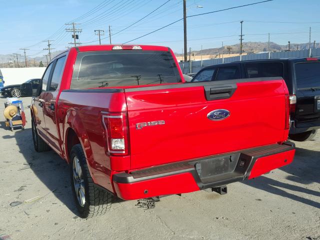 1FTEW1CP7FKD55229 - 2015 FORD F150 SUPER RED photo 3