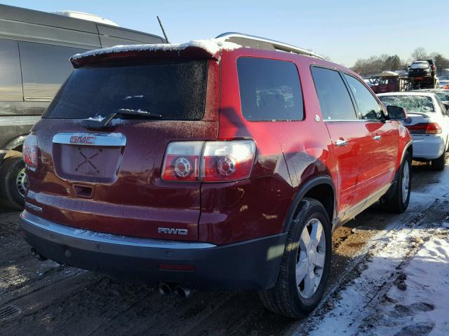 1GKEV33787J121580 - 2007 GMC ACADIA SLT RED photo 4