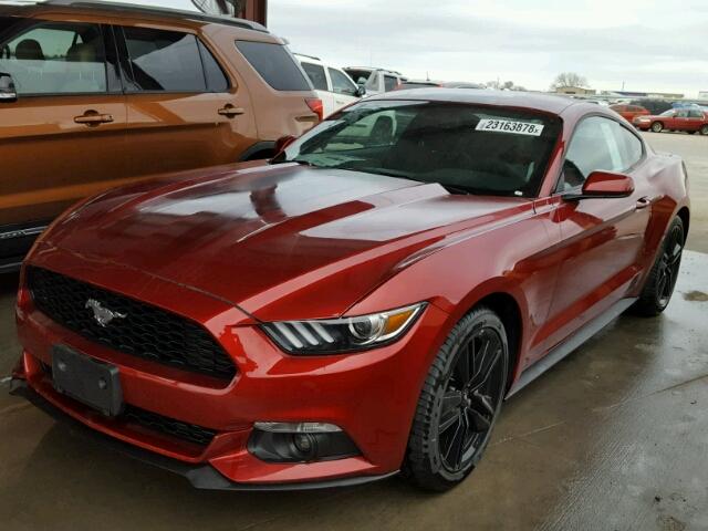 1FA6P8TH2H5302268 - 2017 FORD MUSTANG RED photo 2