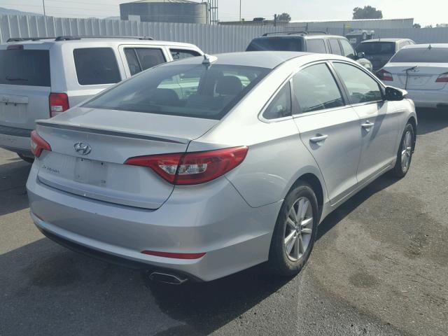 5NPE24AF8HH590845 - 2017 HYUNDAI SONATA SE SILVER photo 4