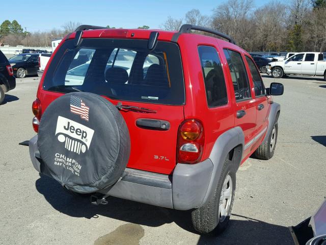 1J4GK48K52W294723 - 2002 JEEP LIBERTY SP RED photo 4