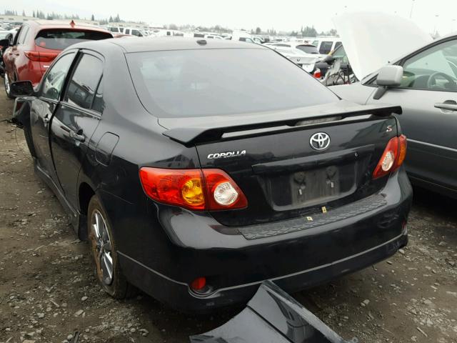 2T1BU4EE0AC445516 - 2010 TOYOTA COROLLA BA BLACK photo 3