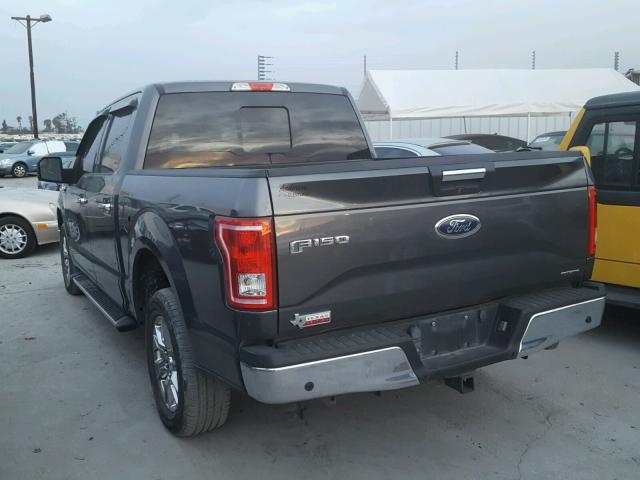 1FTEW1CF0FFA38862 - 2015 FORD F150 SUPER GRAY photo 3