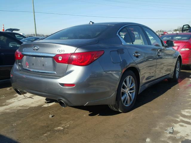 JN1BV7AR1EM684897 - 2014 INFINITI Q50 BASE GRAY photo 4