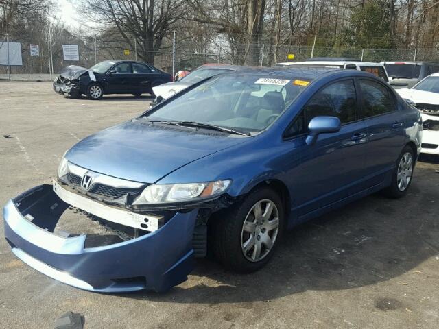 2HGFA16599H522958 - 2009 HONDA CIVIC LX BLUE photo 2