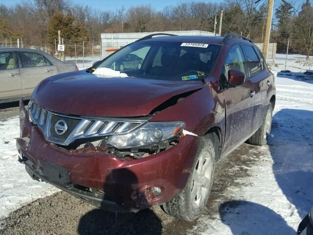 JN8AZ1MW3AW134485 - 2010 NISSAN MURANO S RED photo 2