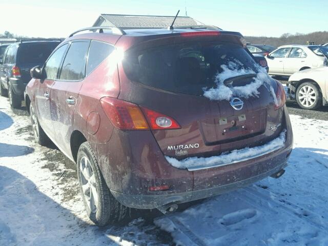 JN8AZ1MW3AW134485 - 2010 NISSAN MURANO S RED photo 3