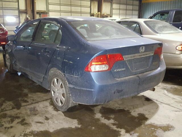 19XFA16589E049158 - 2009 HONDA CIVIC LX BLUE photo 3