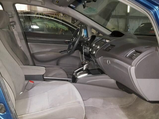 19XFA16589E049158 - 2009 HONDA CIVIC LX BLUE photo 5