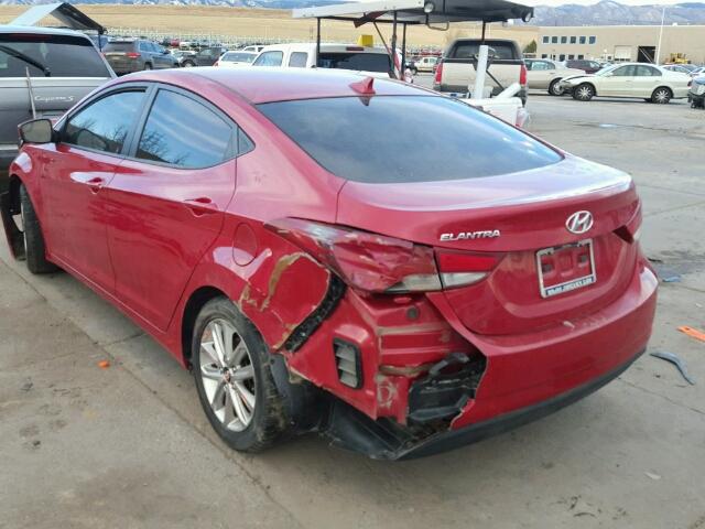 KMHDH4AE0FU353993 - 2015 HYUNDAI ELANTRA SE RED photo 3