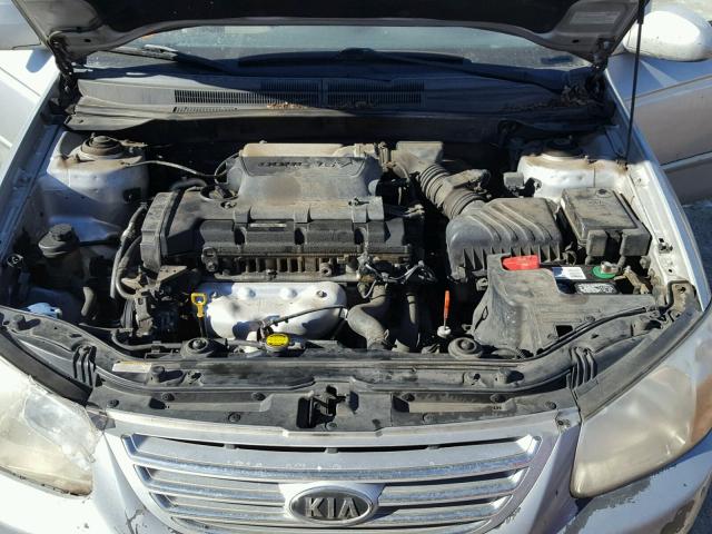 KNAFE121X75420866 - 2007 KIA SPECTRA EX SILVER photo 7