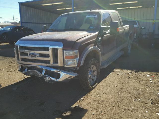 1FTSW21R28ED09869 - 2008 FORD F250 SUPER MAROON photo 2