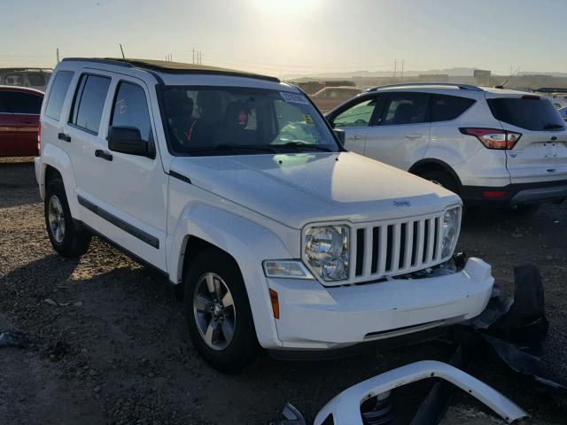 1J8GP28K08W210899 - 2008 JEEP LIBERTY SP WHITE photo 1